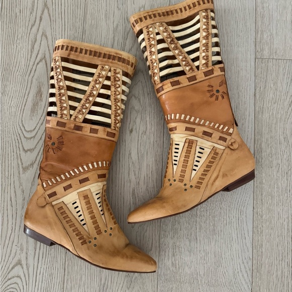 Vintage LJ Simone Montery leather boots size 10 - Picture 1 of 12